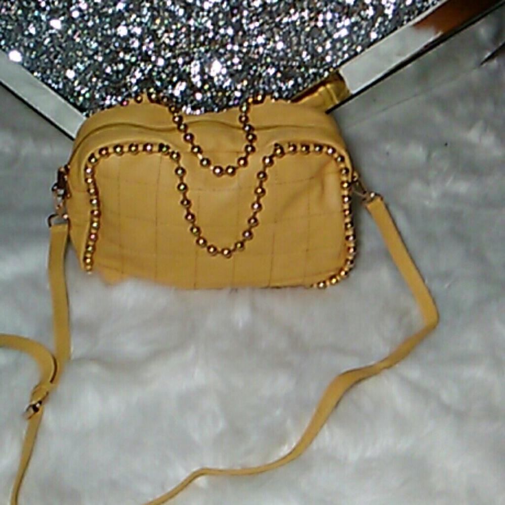 Yellow PU Leather Handbag